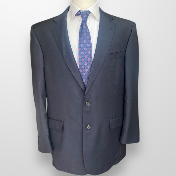 Jos A Bank Mens Size 44L Blazer Wool Suit Jacket Signature‎ Gold